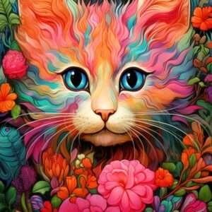 Puzzle 1000pcs - Chaton et Fleurs