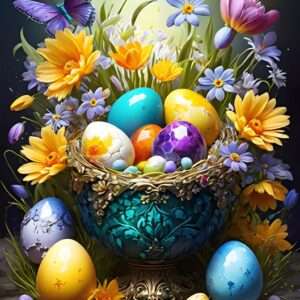 Puzzle 500 pcs - Oeufs de Pâques et Fleurs