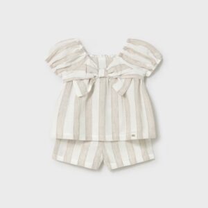 Ensemble haut et bermuda rayé