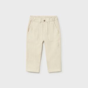 pantalon en bambula beige