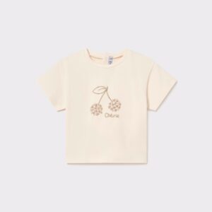 tee-shirt manches courtes cerise doré