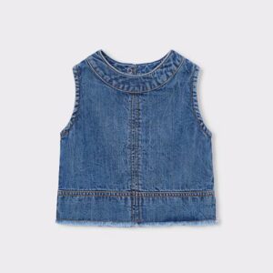 Top sans manche en jeans fille