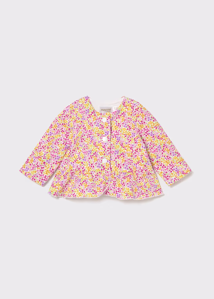 ensemble rose à fleur et t shirt blanc imprimé mongolfiere – Image 2