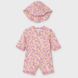 maillot de bain avec protection solaire nouveau-né + chapeau