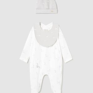 Ensemble cadeau de naissance pyjama bonnet bavoir petites oies