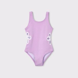 Maillot de bain lila fleur sur les hanches