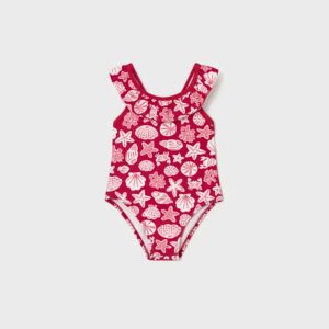 Maillot de bain rouge à imprimé coquillage