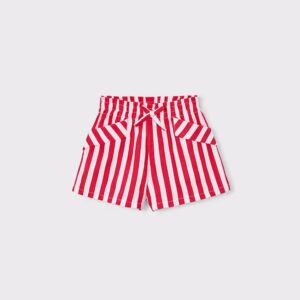 short rayé rouge et beige avec ceinture