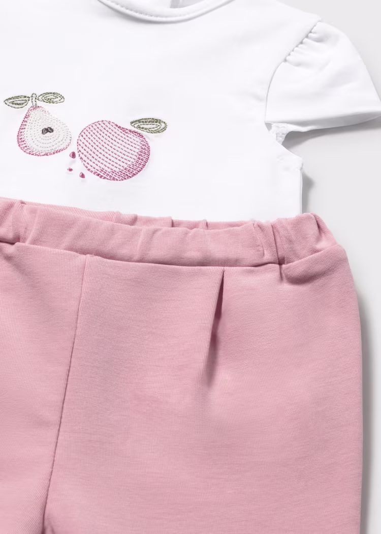 survêtement bébé 3 pièces rose et blanc – Image 3