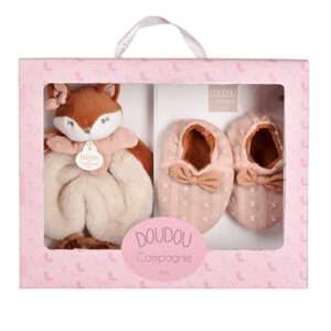 Coffret doudou chausson de naissance Mina