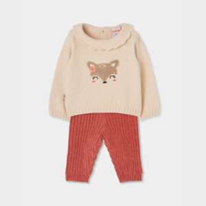 Ensemble chaud en laine thème Biche