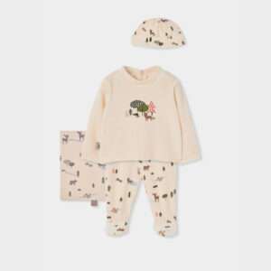 Boite cadeau Ensemble 3 pièces pyjama thème forêt bébé