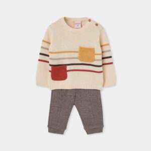 Ensemble sweat rayé à poches et pantalon bébé