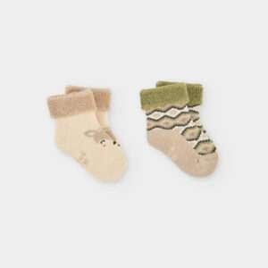 Chaussettes verte et petite biche