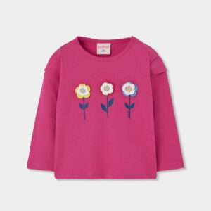 T-shirt manges longues motif 3 fleurs