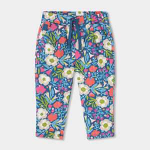 Pantalon en molleton motifs fleurs multicolore