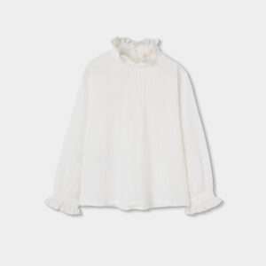 Blouse blanche à froufrous