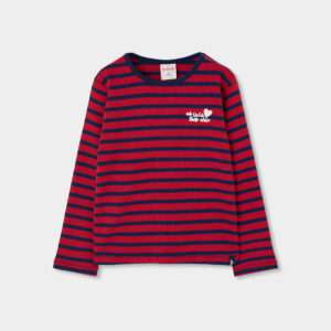 Pull manches longues rayé bordeaux