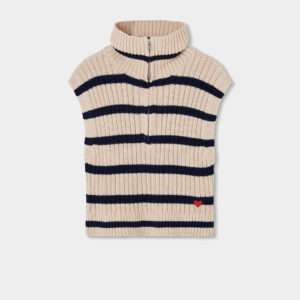 Pull sans manches façon marinière
