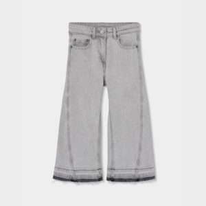 Jeans large gris avec coutures