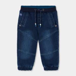 Jeans à lacets avec coutures sur le devant