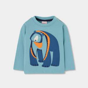 Pull à motifs ours bleu