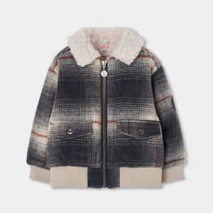 Manteau à carreaux intérieur fourré