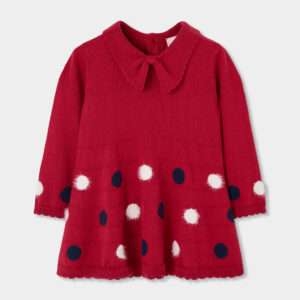 Robe rouge à pois