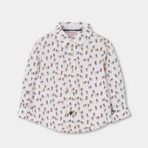 Chemise blanche à motifs chiens