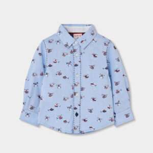 Chemise bleu à motifs hélicoptères