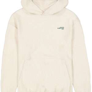 Sweat blanc à capuche et grande poche
