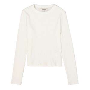 T-shirt manches longues blanc côtelé