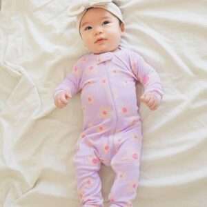 Pyjama à pieds en modal Blooming Purple