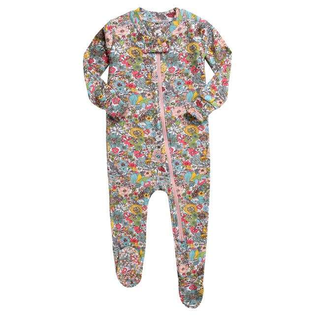 Pyjama intégral en modal pour bébés et enfants — motif floral – Image 2