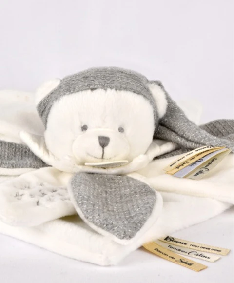 Doudou plat pétales Ours Gris - 25 cm - Collection Anniversaire – Image 4