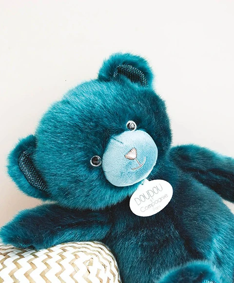 Ours en peluche bleu paon - Collection - 37 cm