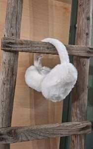 Cache-oreilles avec fourrure blanc