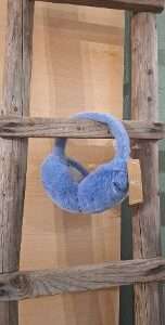 Cache-oreilles avec fourrure bleu