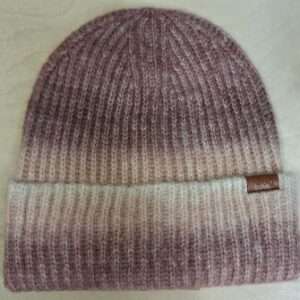 Bonnet tricoté multicolore mauve
