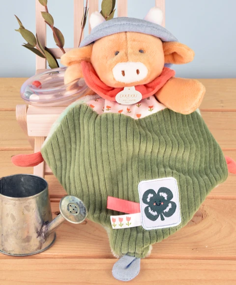 Doudou vache avec hochet billes - Aneth -21 cm – Image 2