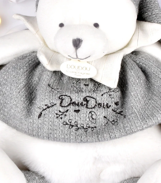 Peluche eveil Bébé Ours Gris - 30 cm – Image 4