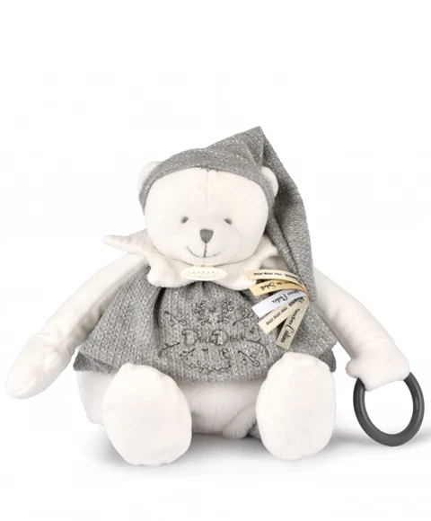 Peluche eveil Bébé Ours Gris - 30 cm – Image 5