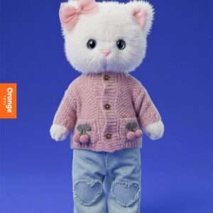 Peluche, Lucky Kitty, Lucky Sophie : Cerises tricotées 38 cm