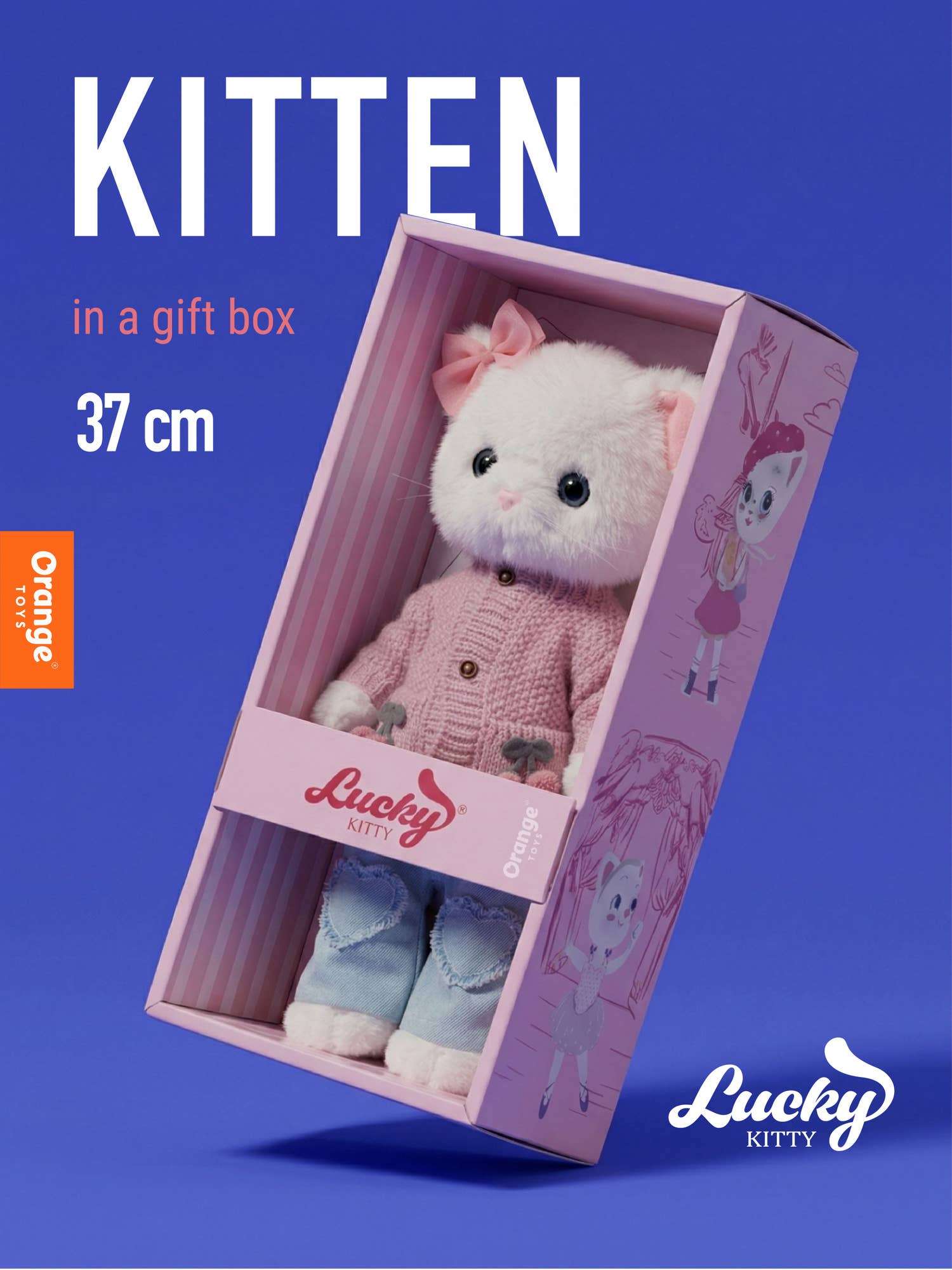 Peluche, Lucky Kitty, Lucky Sophie : Cerises tricotées 38 cm – Image 2