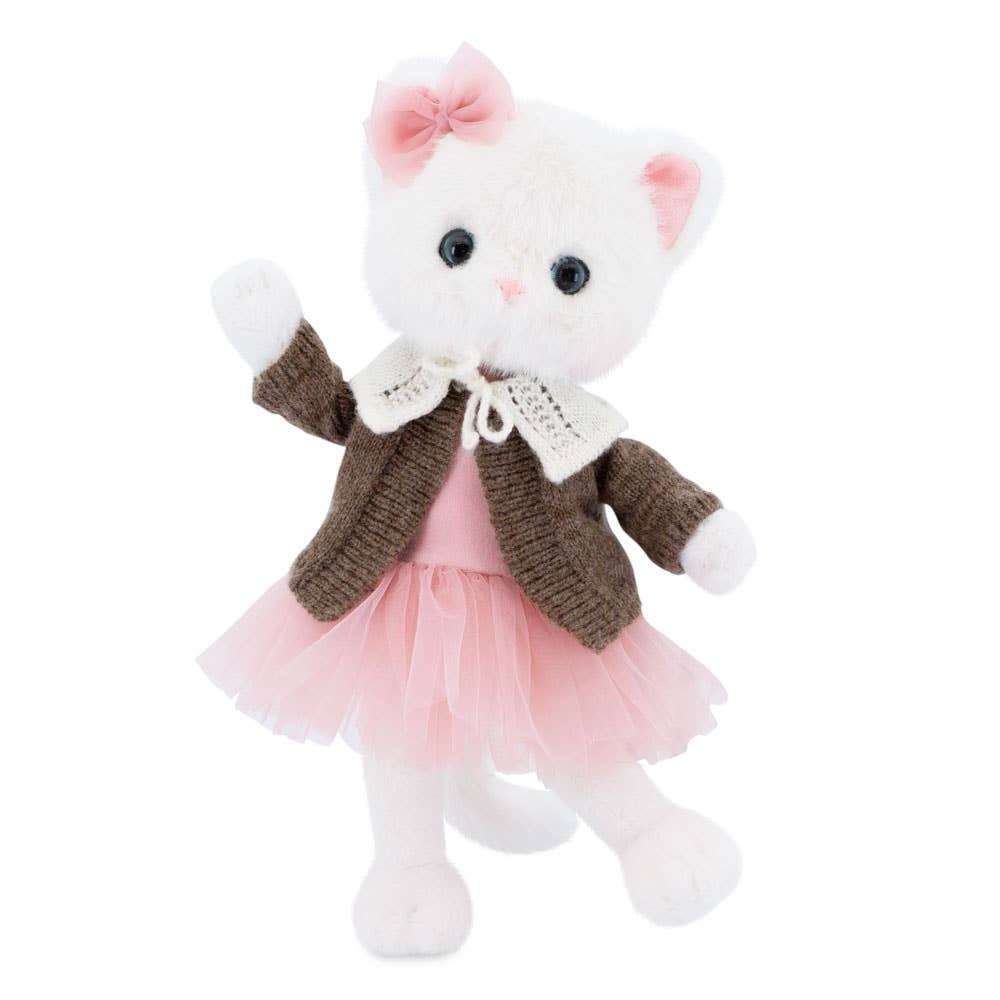 Peluche Lucky Kitty gilet en laine marron – Image 6