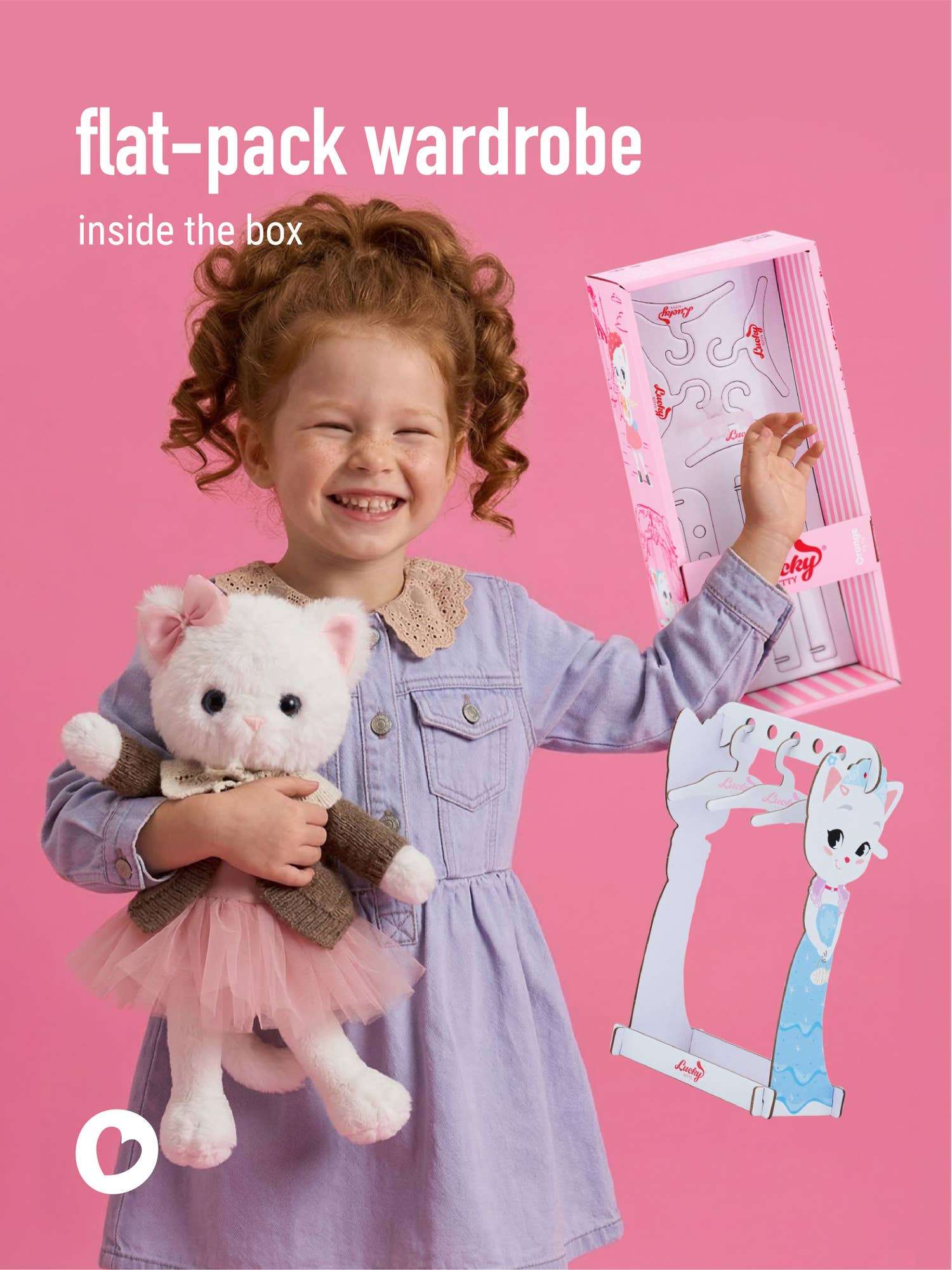 Peluche Lucky Kitty gilet en laine marron – Image 2