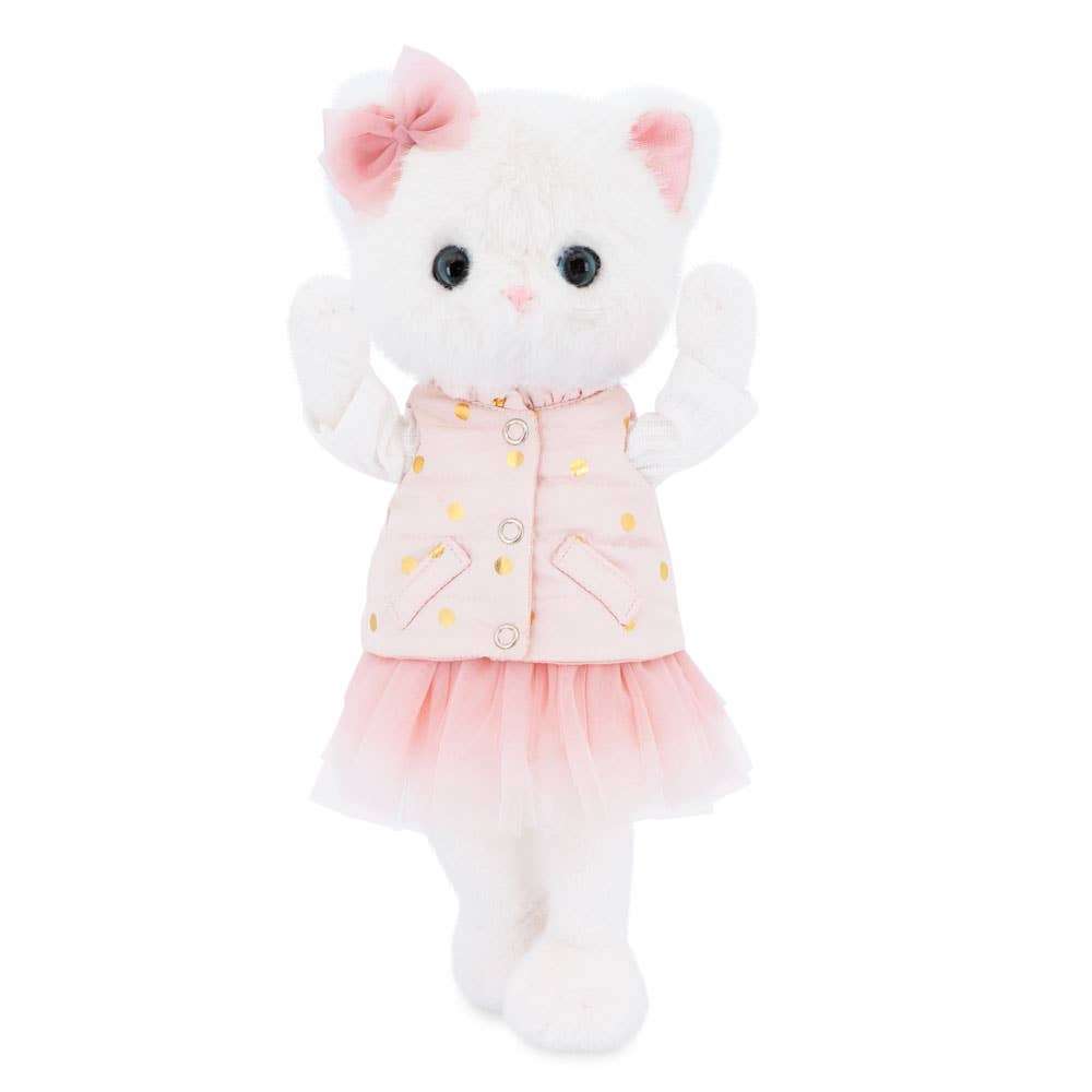 Peluche Lucky Kitty veste a pois
