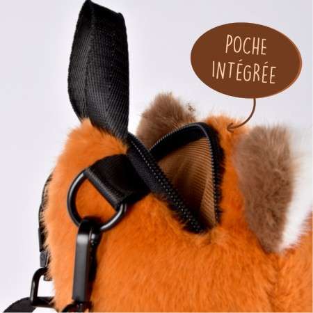 Sac a dos enfant Panda roux - 28 cm - Podcoll – Image 5