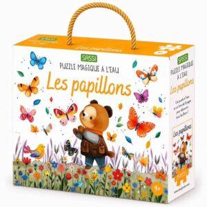 Puzzle magique à l'eau enfant 54 pièces coloriage réutilisable - les papillons